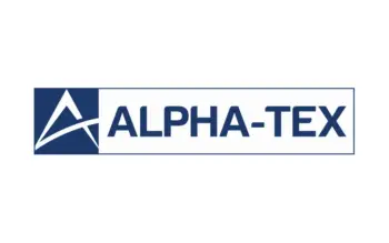 Logo f&uuml;r ALPHA-TEX mit einem stilisierten wei&szlig;en A auf einem blauen Quadrat, gefolgt von dem Text ALPHA-TEX in fetten, blauen Gro&szlig;buchstaben auf wei&szlig;em Hintergrund.