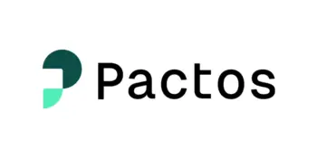 Logo mit einem stilisierten Buchstaben P in Gr&uuml;n- und Teet&ouml;nen, gefolgt von dem Wort Pactos in fetten, schwarzen Buchstaben auf wei&szlig;em Hintergrund.
