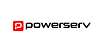 Das Powerserv-Logo besteht aus einem roten Quadrat mit einem wei&szlig;en &bdquo;P&ldquo; neben dem Wort &bdquo;powerserv&ldquo; in schwarzen Kleinbuchstaben auf wei&szlig;em Hintergrund.
