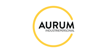 Logo mit dem Schriftzug „AURUM INDUSTRIEPERSONAL“ in Schwarz, teilweise von einem offenen gelben Kreis umrandet, auf weißem Hintergrund.